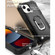 iPhone 13 mini PC + Rubber 3-layers Shockproof Protective Case with Rotating Holder  - Black