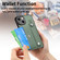 iPhone 13 mini Wristband Kickstand Card Wallet Back Cover Phone Case with Tool Knife - Khaki
