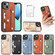 iPhone 13 mini Wristband Kickstand Card Wallet Back Cover Phone Case with Tool Knife - Brown