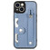 iPhone 13 mini Wristband Kickstand Card Wallet Back Cover Phone Case with Tool Knife - Blue