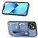 iPhone 13 mini Wristband Kickstand Card Wallet Back Cover Phone Case with Tool Knife - Blue