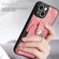 iPhone 13 mini Retro Skin-feel Ring Card Wallet Phone Case - Pink