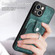 iPhone 13 mini Retro Skin-feel Ring Card Wallet Phone Case - Green