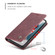 iPhone 13 mini CaseMe-013 Multifunctional Retro Frosted Horizontal Flip Leather Case with Card Slot & Holder & Wallet  - Wine Red