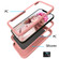 iPhone 13 mini Wave Pattern 3 in 1 Silicone + PC Shockproof Protective Case  - Rose Gold