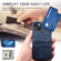 iPhone 13 mini Suteni Calf Texture Back Cover Phone Case with Card Slots  - Blue