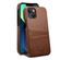 iPhone 13 mini Suteni Calf Texture Back Cover Phone Case with Card Slots  - Brown