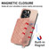 iPhone 13 mini Geometric Wallet Phone Case with Lanyard  - Pink