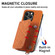 iPhone 13 mini Geometric Wallet Phone Case with Lanyard  - Brown