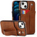 iPhone 13 mini Crazy Horse Texture Shockproof TPU + PU Leather Case with Card Slot & Wrist Strap Holder  - Brown