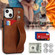 iPhone 13 mini Crazy Horse Texture Shockproof TPU + PU Leather Case with Card Slot & Wrist Strap Holder  - Brown