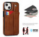 iPhone 13 mini Crazy Horse Texture Shockproof TPU + PU Leather Case with Card Slot & Wrist Strap Holder  - Brown