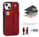 iPhone 13 mini Crazy Horse Texture Shockproof TPU + PU Leather Case with Card Slot & Wrist Strap Holder  - Red