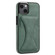 iPhone 13 mini Ultra-thin Shockproof Protective Case with Holder & Metal Magnetic Function  - Green