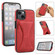 iPhone 13 mini Ultra-thin Shockproof Protective Case with Holder & Metal Magnetic Function  - Red