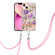 iPhone 13 mini Flowers Series TPU Phone Case with Lanyard  - Purple Peony
