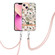 iPhone 13 mini Flowers Series TPU Phone Case with Lanyard  - Green Gardenia