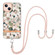 iPhone 13 mini Flowers Series TPU Phone Case with Lanyard  - Green Gardenia