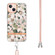 iPhone 13 mini Flowers Series TPU Phone Case with Lanyard  - Green Gardenia