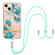 iPhone 13 mini Flowers Series TPU Phone Case with Lanyard  - Blue Rose