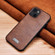 iPhone 13 mini SULADA Shockproof TPU + Handmade Leather Protective Case  - Brown