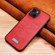 iPhone 13 mini SULADA Shockproof TPU + Handmade Leather Protective Case  - Red