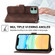 iPhone 13 mini Skin-feel Flowers Embossed Wallet Leather Phone Case - Brown