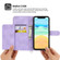 iPhone 13 mini Skin-feel Flowers Embossed Wallet Leather Phone Case - Purple