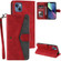 iPhone 13 mini Nail Skin Feel Stitching Calf Texture Leather Phone Case - Red
