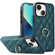 iPhone 13 mini Rhombic PU Leather Phone Case with Ring Holder - Green