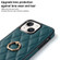 iPhone 13 mini Rhombic PU Leather Phone Case with Ring Holder - Green