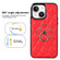 iPhone 13 mini Rhombic PU Leather Phone Case with Ring Holder - Red
