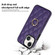 iPhone 13 mini Rhombic PU Leather Phone Case with Ring Holder - Purple
