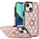 iPhone 13 mini Rhombic PU Leather Phone Case with Ring Holder - Rose Gold