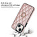 iPhone 13 mini Rhombic PU Leather Phone Case with Ring Holder - Rose Gold
