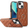 iPhone 13 mini Rhombic PU Leather Phone Case with Ring Holder - Brown