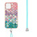 iPhone 13 mini Electroplating Pattern IMD TPU Shockproof Case with Neck Lanyard  - Colorful Scales