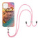 iPhone 13 mini Electroplating Pattern IMD TPU Shockproof Case with Neck Lanyard  - Dream Chasing Butterfly