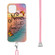 iPhone 13 mini Electroplating Pattern IMD TPU Shockproof Case with Neck Lanyard  - Dream Chasing Butterfly