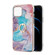 iPhone 13 mini Electroplating Pattern IMD TPU Shockproof Case with Rhinestone Ring Holder - Milky Way Blue Marble