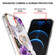iPhone 13 mini Electroplating Pattern IMD TPU Shockproof Case with Rhinestone Ring Holder  - Purple Flower