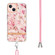 iPhone 13 mini Flowers Series TPU Phone Case with Lanyard  - Pink Gardenia