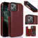 iPhone 13 mini Double Buckle Shockproof PU Protective Case with Card Slots & Holder  iPhone 13 Mini - Brown