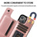 iPhone 13 mini Double Buckle Shockproof PU Protective Case with Card Slots & Holder  iPhone 13 Mini - Rose Gold