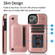 iPhone 13 mini Double Buckle Shockproof PU Protective Case with Card Slots & Holder  iPhone 13 Mini - Rose Gold