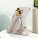iPhone 13 mini Electroplated TPU Crocodile Pattern Leather Case with Wrist Strap  - White