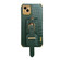 iPhone 13 mini Electroplated TPU Crocodile Pattern Leather Case with Wrist Strap  - Green