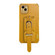 iPhone 13 mini Electroplated TPU Crocodile Pattern Leather Case with Wrist Strap  - Yellow