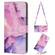 iPhone 13 mini Crossbody Painted Marble Pattern Leather Phone Case  - Purple