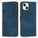 iPhone 13 mini Skin Feel Stripe Pattern Leather Phone Case with Lanyard - Blue